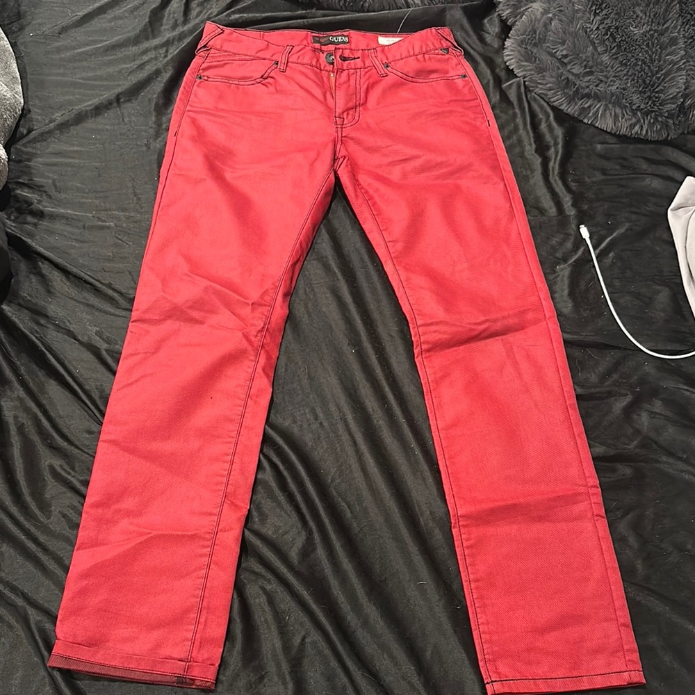 Guess Men's Slim Red Jeans